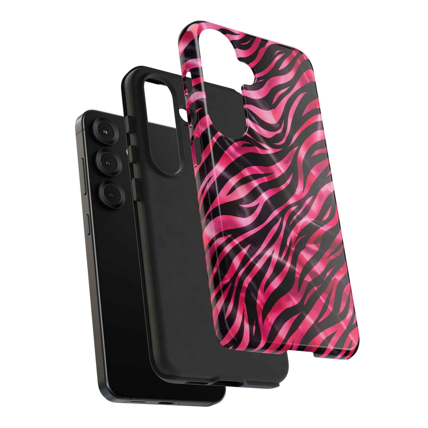 Pink Zebra Tough Phone Case — Glossy Protective Phone Cover