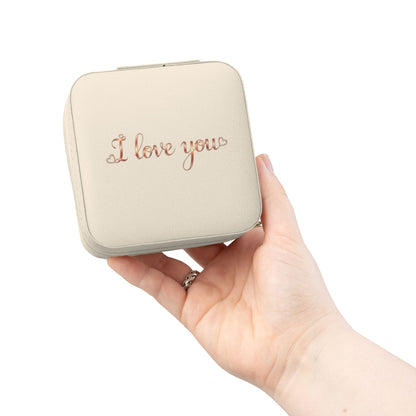 Travel Jewelry Case — Compact 'I Love You' Organizer for Rings, Earrings & Necklaces