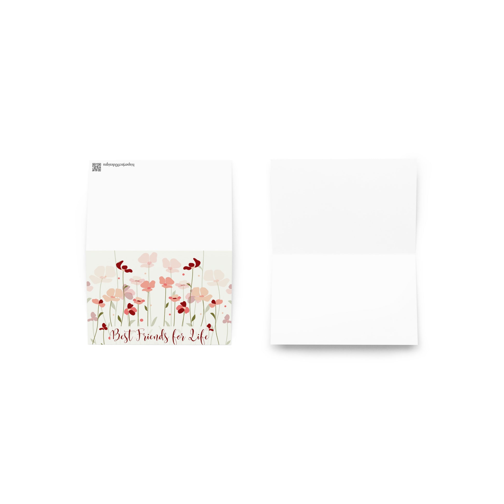 Floral card with 'Best Friends for Life' text on a white background