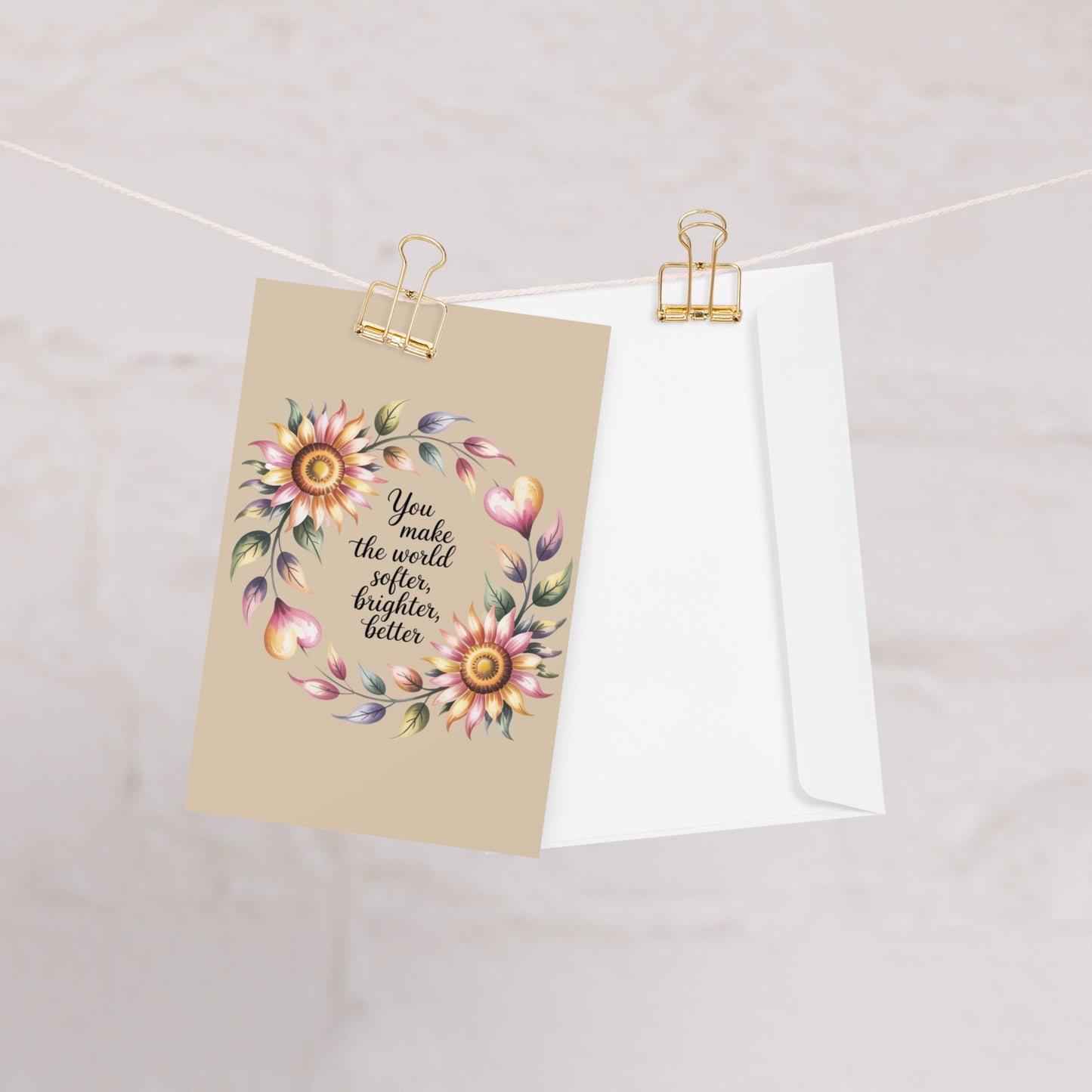 Appreciation Greeting Card | Blank Inside | You Make the World a Better Place