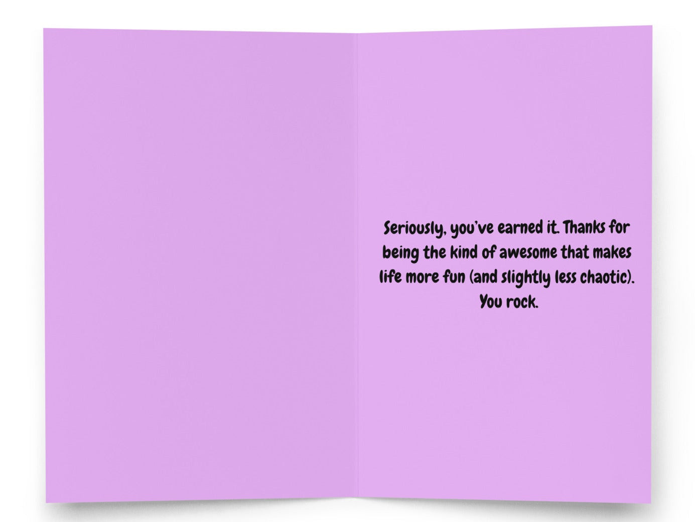 Purple card with black text on a white background